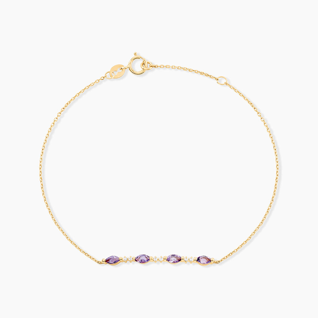 Bracelet Jardin Secret Or Jaune Améthyste Oxyde De Zirconium - Bracelets Femme | Histoire d’Or