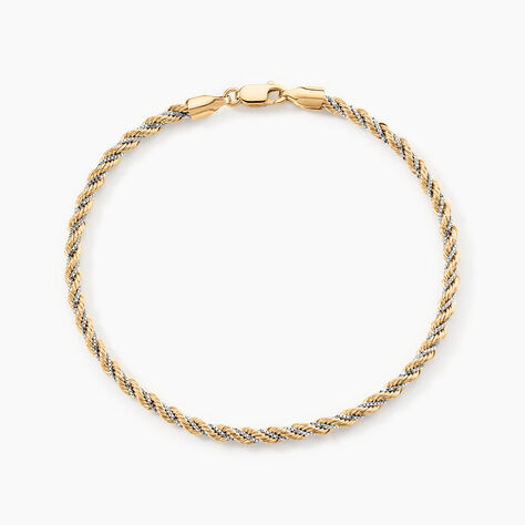 Bracelet Jerryenne Maille Corde Et Venitienne Or Bicolore - Bracelets chaîne Femme | Histoire d’Or
