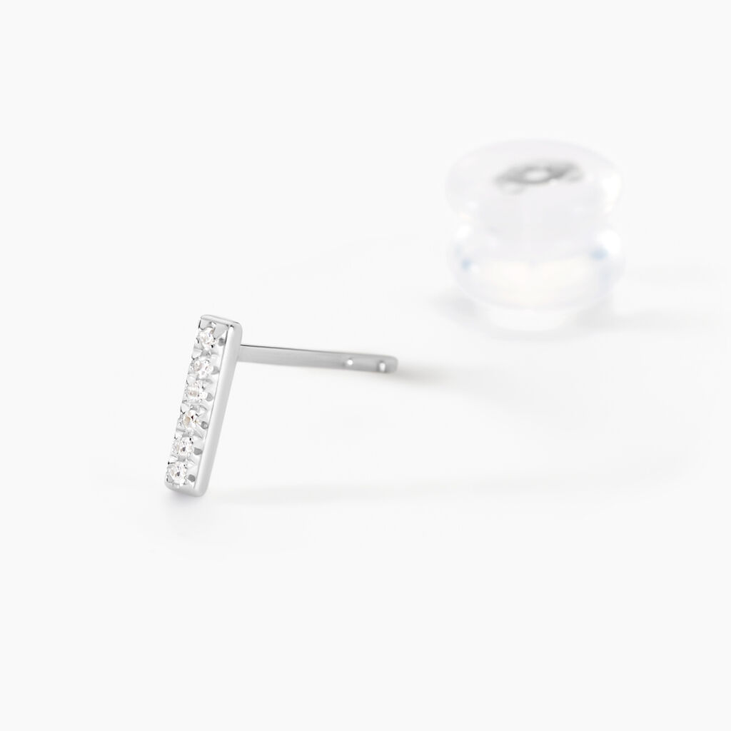 Boucles D'oreilles Puces Aprhodisia Or Blanc Diamant Blanc - Clous d'oreilles Femme | Histoire d’Or