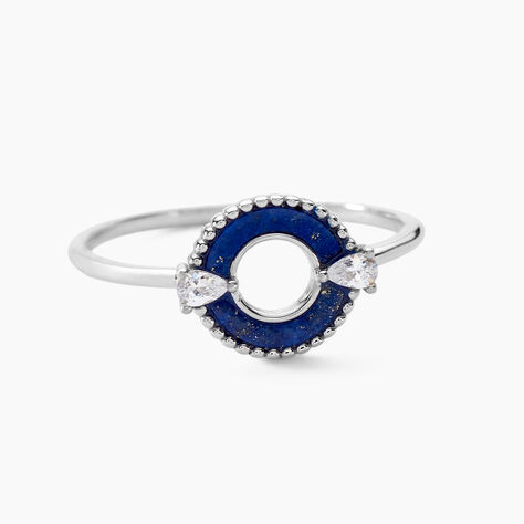 Bague Serafine Argent Blanc Lapis Lazuli Oxyde De Zirconium - Bagues solitaires Femme | Histoire d&rsquo;Or