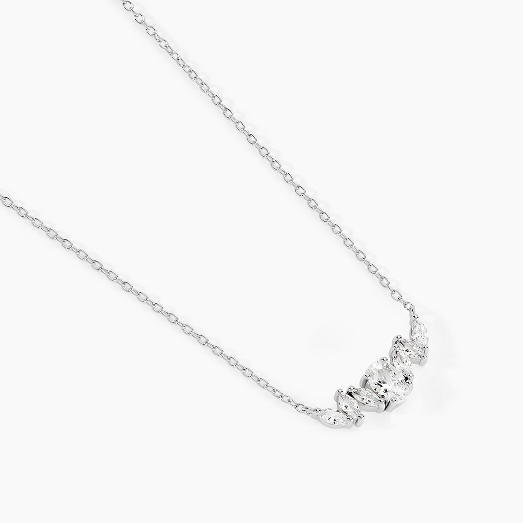 Collier Argent Blanc Eclat D'Aurore Oxyde De Zirconium - F&ecirc;te des m&egrave;res Femme | Histoire d&rsquo;Or