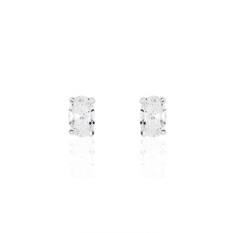 Boucles D'oreilles Puces Mathilda Argent Blanc Oxyde De Zirconium - Boucles d'oreilles fantaisie Femme | Histoire d’Or