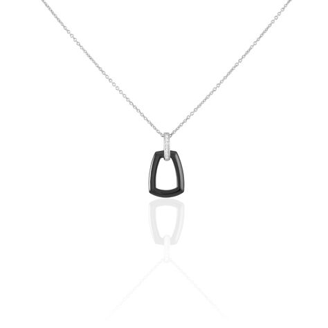 Collier Argent Blanc Céramique Et Oxyde De Zirconium - Colliers fantaisie Femme | Histoire d’Or