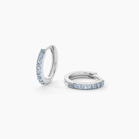 Créoles Rio Argent Blanc Oxyde De Zirconium - Boucles d'oreilles créoles Femme | Histoire d’Or