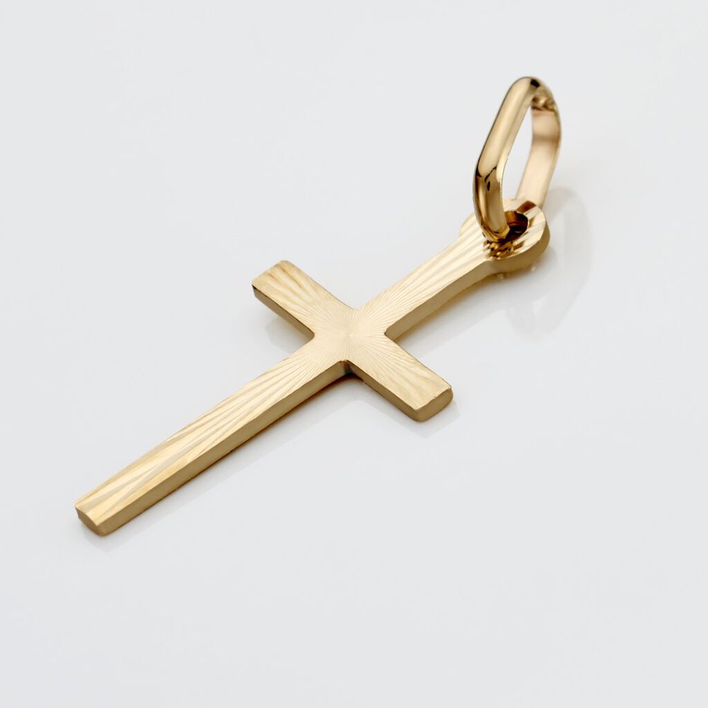 Pendentif Aidana Croix Striee Or Jaune - Pendentifs Communion Unisex | Histoire d&rsquo;Or