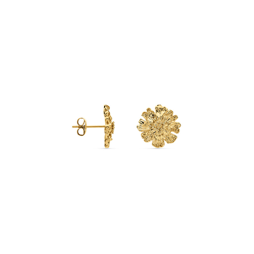 Boucles D'oreilles Puces Dyonis Acier Jaune - Boucles d'oreilles fantaisie Femme | Histoire d&rsquo;Or