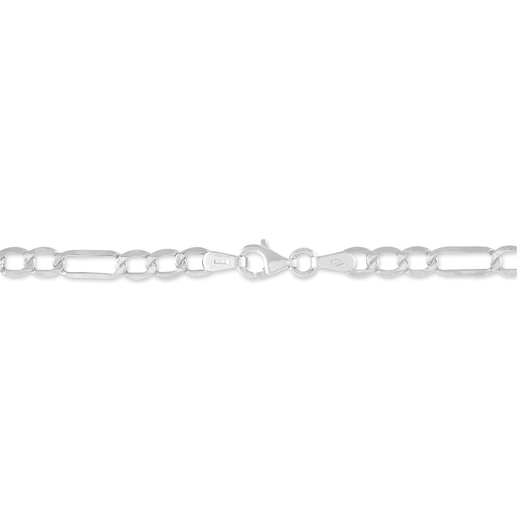Bracelet Or Blanc Maille Altern&eacute;e 1/3 - Bracelets cha&icirc;ne Femme | Histoire d&rsquo;Or