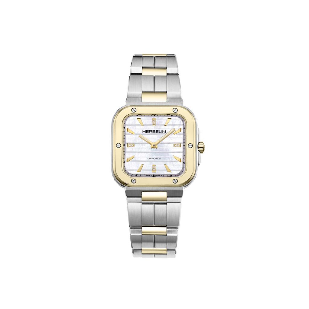 Montre Herbelin Cap Camarat Square Nacre Blanche - Montres Femme | Histoire d&rsquo;Or