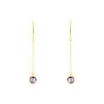 Boucles D'oreilles Pendantes Arenale Or Jaune Amethyste - Boucles d'oreilles pendantes Femme | Histoire d&rsquo;Or