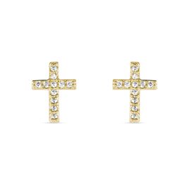 Boucles D'oreilles Puces Fatos Plaqué Or Oxydes De Zirconium - Boucles d'oreilles fantaisie Femme | Histoire d’Or