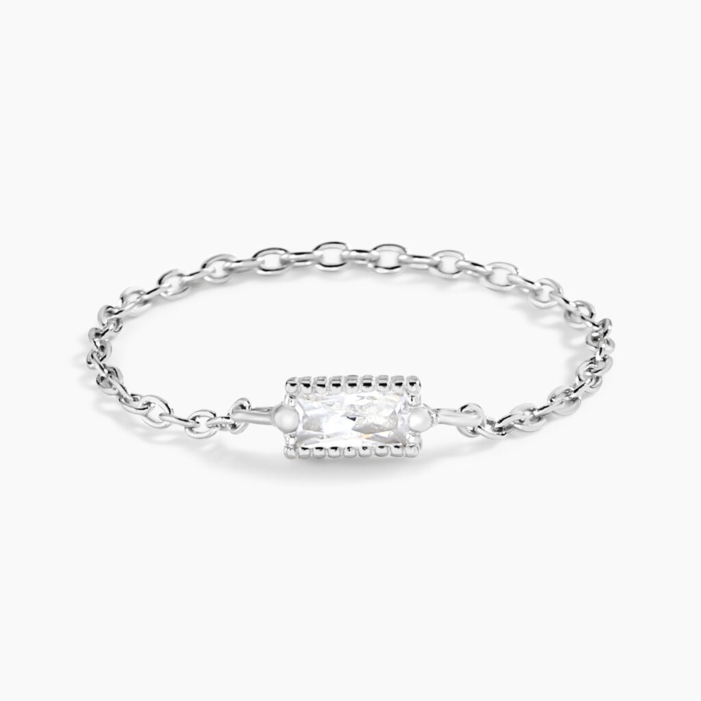 Bague Rio Argent Blanc Oxyde De Zirconium - Bagues solitaires Femme | Histoire d&rsquo;Or
