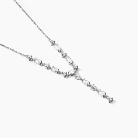 Collier Cravate Argent Blanc Shiny Nights Oxyde De Zirconium - Colliers Femme | Histoire d’Or