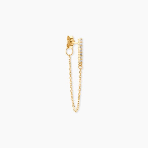 Boucle D'oreille Unitaire Barbra Or Jaune Oxyde De Zirconium - Piercings d'oreilles Femme | Histoire d&rsquo;Or