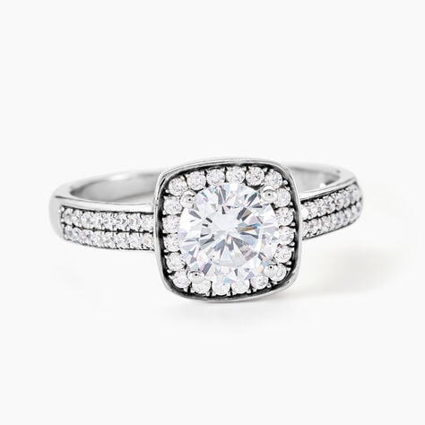 Bague Argent Blanc Oxyde De Zirconium - Bagues solitaires Femme | Histoire d&rsquo;Or