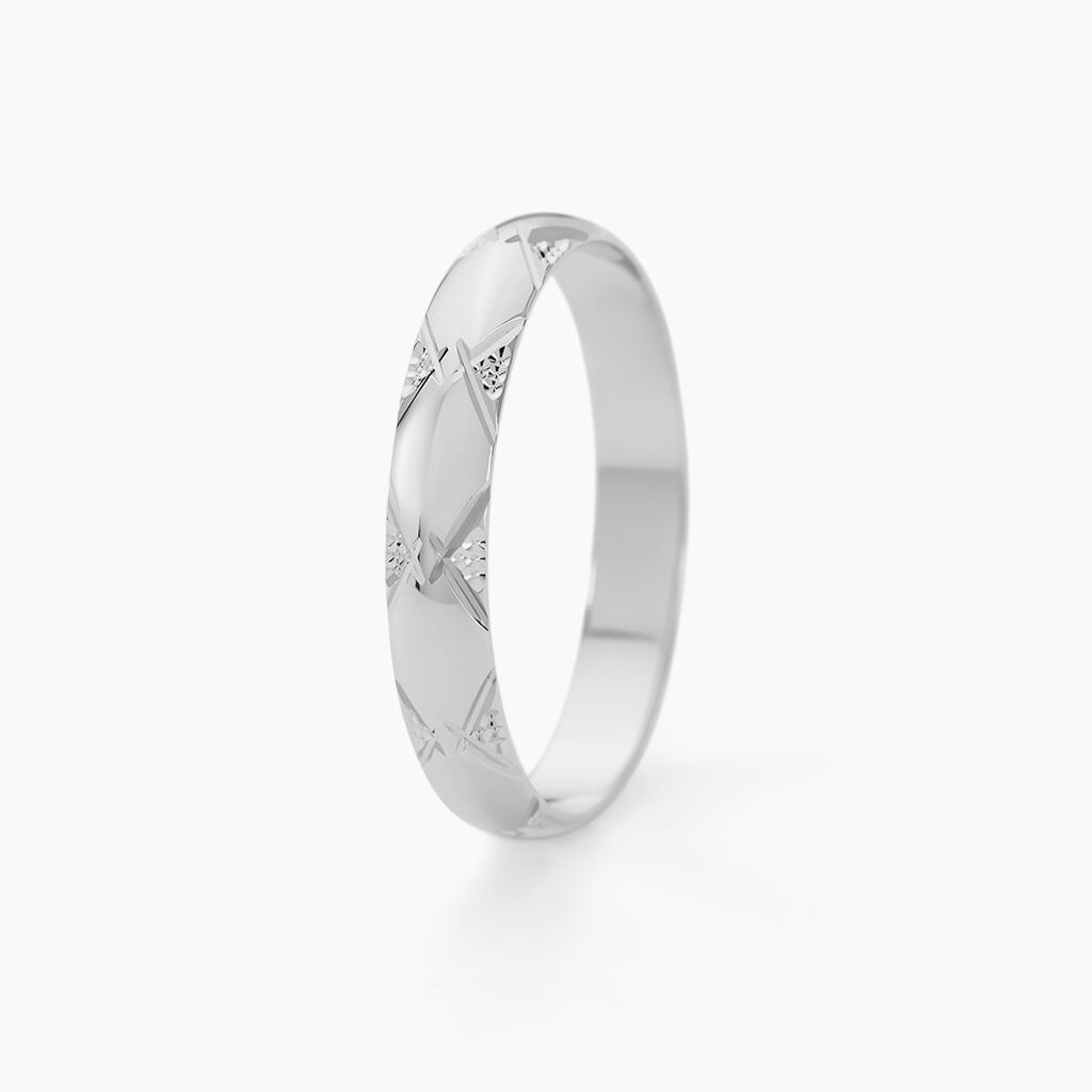 Alliance Harmonie Demi Jonc Classique Or Blanc - Alliances Famille | Histoire d’Or