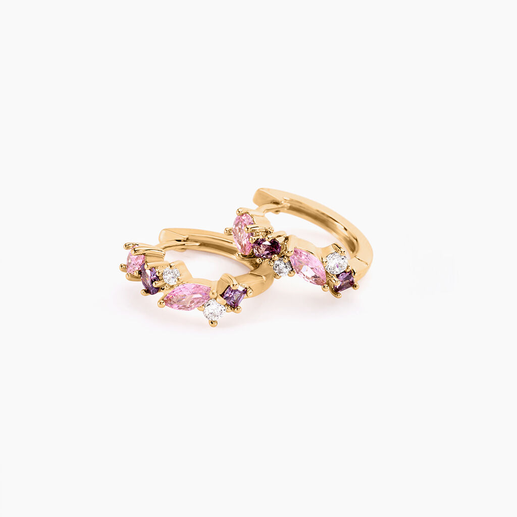 Créoles Plaqué Or Eliina Oxyde De Zirconium - Boucles d'oreilles créoles Femme | Histoire d’Or