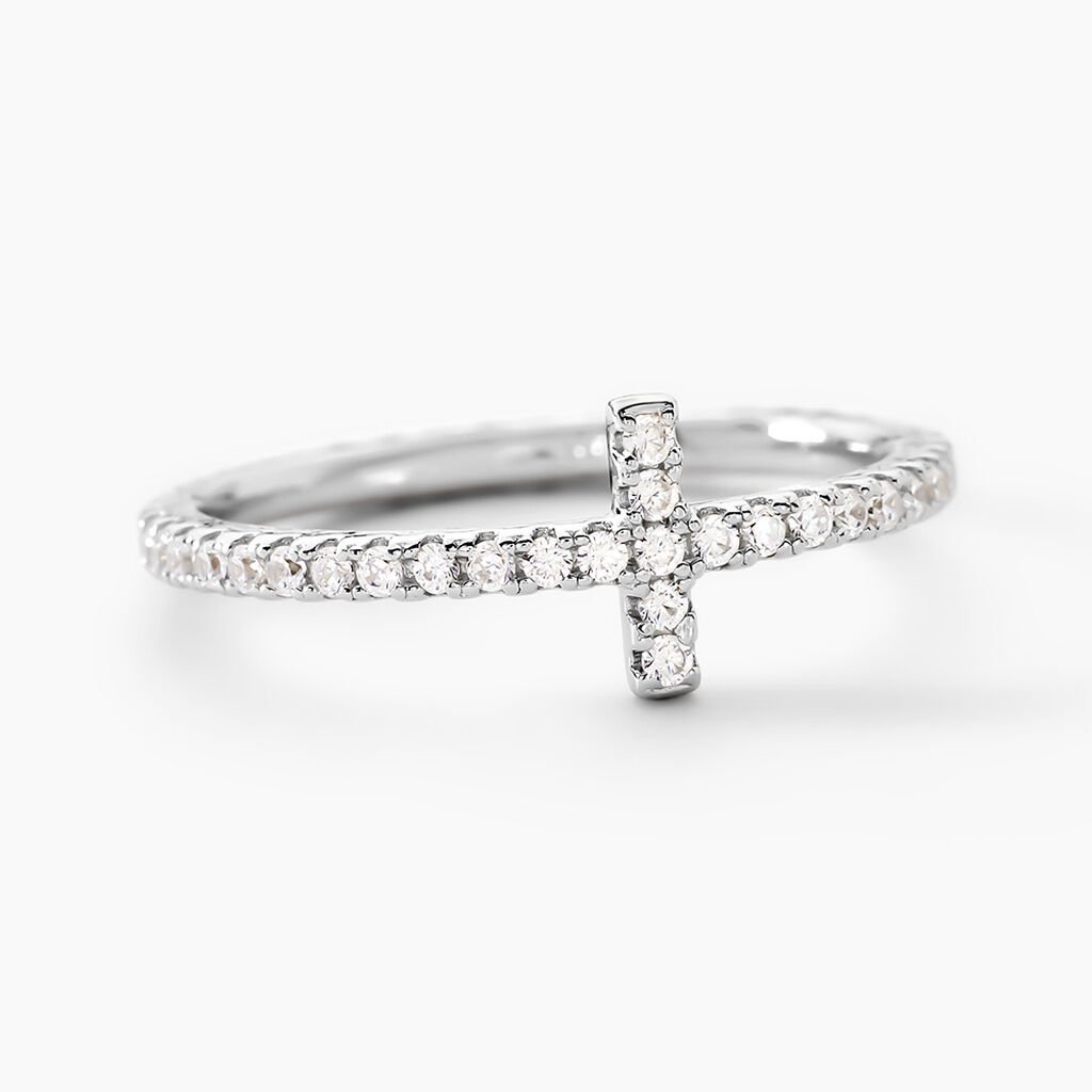 Bague Biche Argent Blanc Oxyde De Zirconium - Bagues avec pierre Femme | Histoire d&rsquo;Or