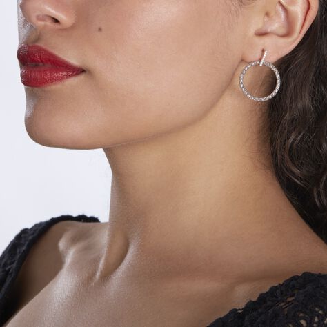Boucles D'oreilles Pendantes Sowa Argent Blanc Oxyde De Zirconium - Boucles d'oreilles fantaisie Femme | Histoire d’Or