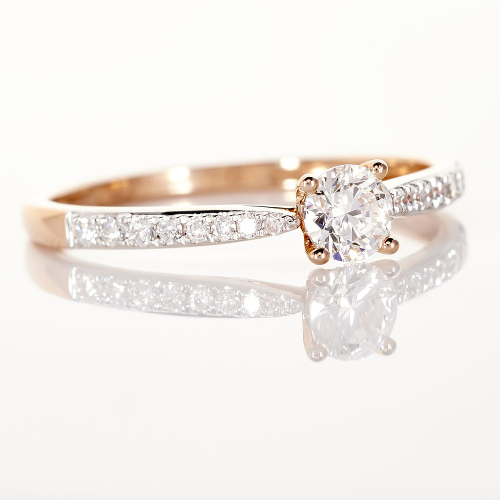 Bague Solitaire Hemera Or Rose Diamant - Bagues solitaires Femme | Histoire d&rsquo;Or