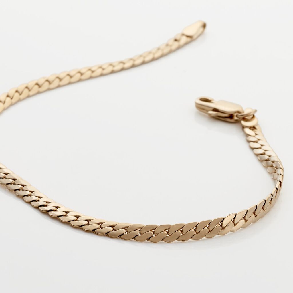 Bracelet Messaline Plaqu&eacute; Or Jaune - Bracelets cha&icirc;ne Femme | Histoire d&rsquo;Or