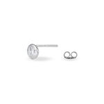 Boucles D'oreilles Puces Elda Serti Clos Or Blanc Oxyde De Zirconium - Clous d'oreilles Femme | Histoire d&rsquo;Or