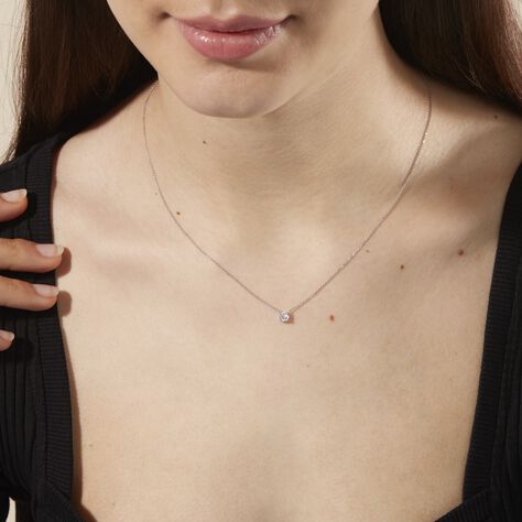 Collier Collection Aphrodite Or Blanc Diamant Synthetique - Colliers Femme | Histoire d’Or