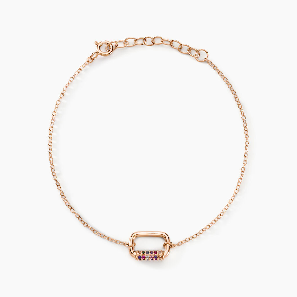 Bracelet Urban Call Argent Rose Pierre De Synthese Oxyde De Zirconium