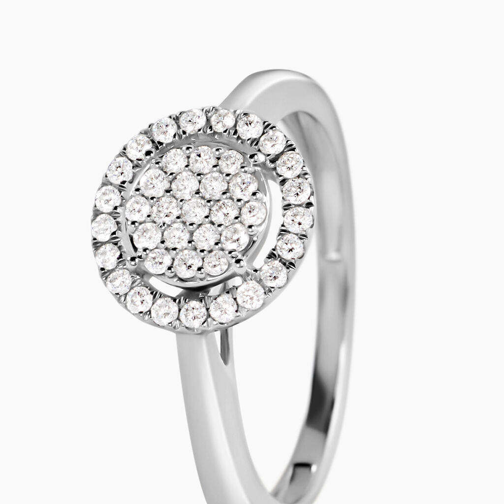 Bague Nawra Platine Blanc Diamant Synth&eacute;tique - Bagues avec pierre Femme | Histoire d&rsquo;Or