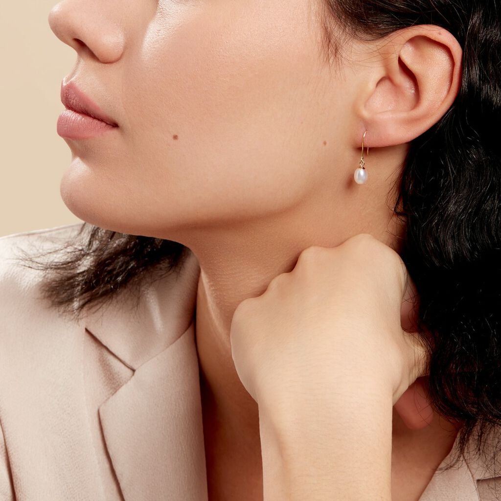Boucles D'oreilles Pendantes Baroque Or Jaune Perle De Culture - Boucles d'oreilles pendantes Femme | Histoire d’Or