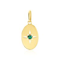 Pendentif Melchior Or Jaune Emeraude