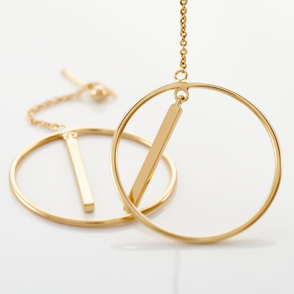 Boucles D'oreilles Pendantes Evana Plaqu&eacute; Or Jaune - Boucles d'oreilles pendantes Femme | Histoire d&rsquo;Or