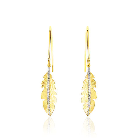 Boucles D'oreilles Pendantes Paola Or Jaune Diamant - Boucles d'oreilles pendantes Femme | Histoire d’Or