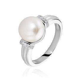 Bague Argent Icare Perle De Culture Oxyde De Zirconium - Bagues solitaires Femme | Histoire d’Or