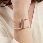 Bracelet Manchette Acier Rose Maria - Bracelets manchettes Femme | Histoire d&rsquo;Or