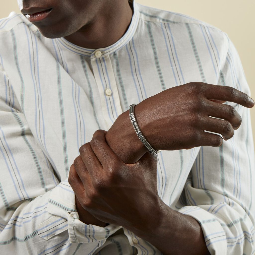 Bracelet Julien Acier Blanc - Bracelets Homme | Histoire d’Or