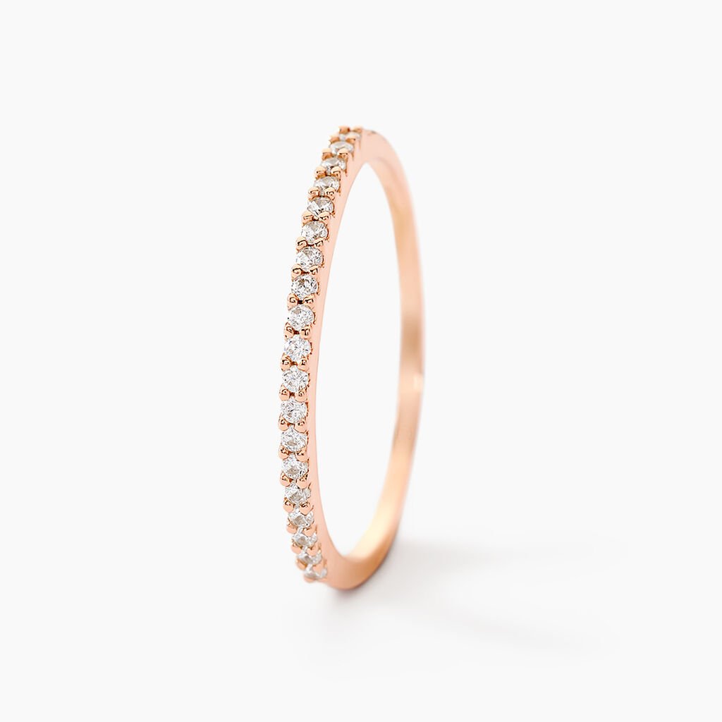 Bague Jaquelyn Argent Rose Oxyde De Zirconium - Bagues avec pierre Femme | Histoire d’Or