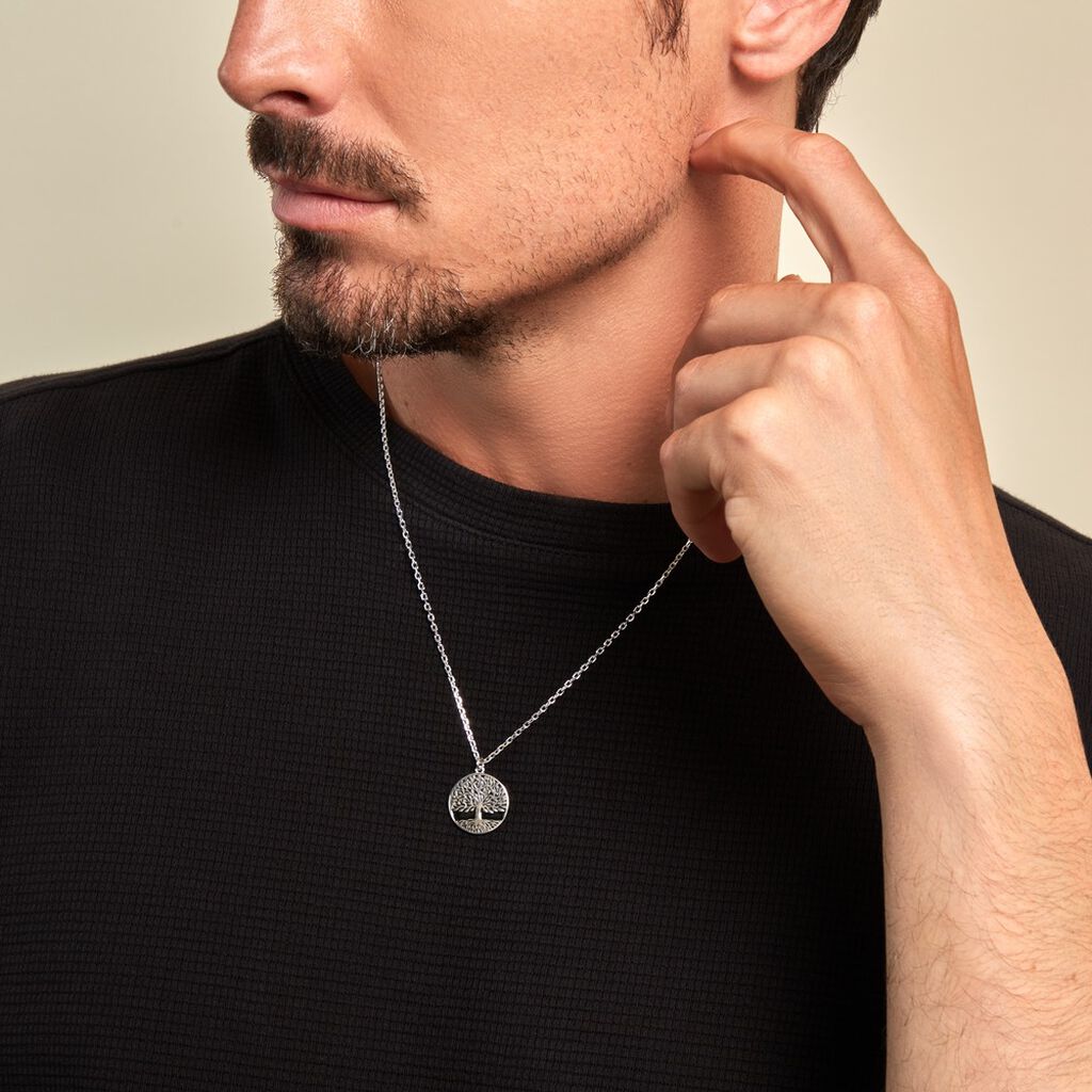Collier Maximiliano Argent Blanc - Colliers Homme | Histoire d’Or