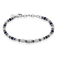Bracelet Cliff Acier Gris Agate Hématite Oxyde De Zirconium