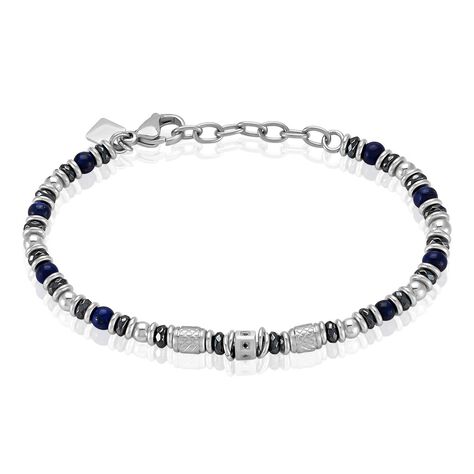 Bracelet Cliff Acier Gris Agate Hématite Oxyde De Zirconium - Bracelets Homme | Histoire d’Or