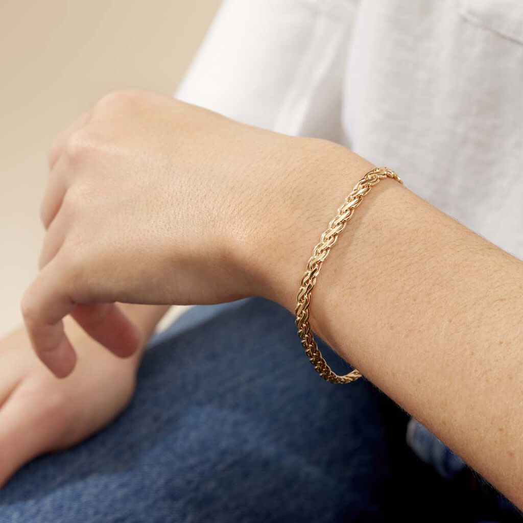 Bracelet Jayna Maille Palmier Or Jaune - Bracelets chaîne Femme | Histoire d’Or