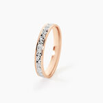 Alliance Fantaisie Diamantee Ruban Plat Or Bicolore - Alliances Unisex | Histoire d&rsquo;Or