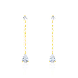 Boucles D'oreilles Pendantes Regane Or Jaune Oxyde De Zirconium - Boucles d'oreilles pendantes Femme | Histoire d’Or