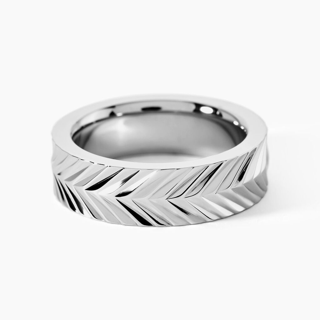 Bague Acier Blanc Jancis - Bagues fantaisie Homme | Histoire d&rsquo;Or