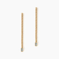 Boucles D'oreilles Pendantes Chain Or Jaune Topaze