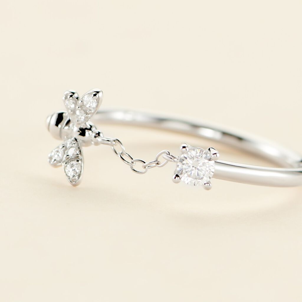 Bague Bee Good Argent Blanc Oxyde De Zirconium - Bagues avec pierre Femme | Histoire d’Or