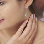 Boucles D'oreilles Pendantes Denis Or Blanc Topaze - Boucles d'oreilles pendantes Femme | Histoire d&rsquo;Or