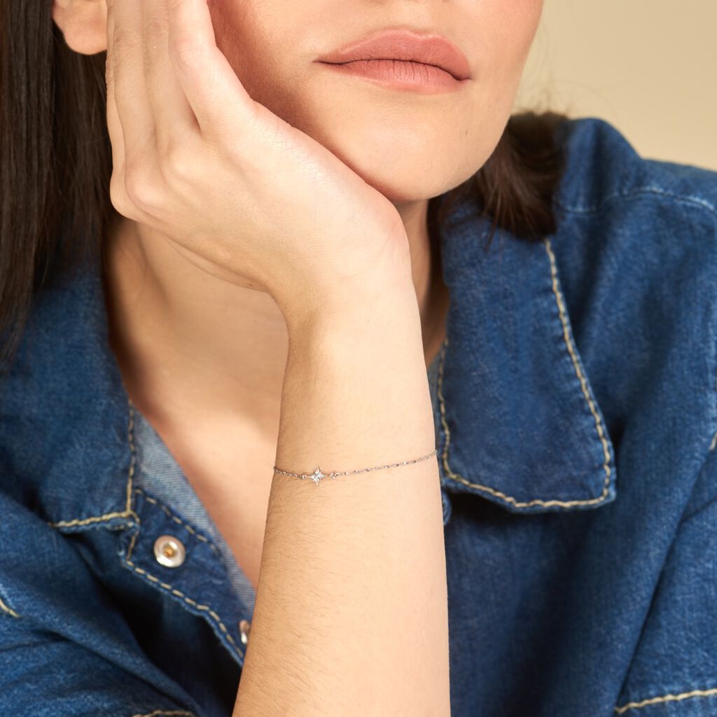 Bracelet Astre Precieux Argent Blanc Oxyde De Zirconium - Bracelets Femme | Histoire d’Or