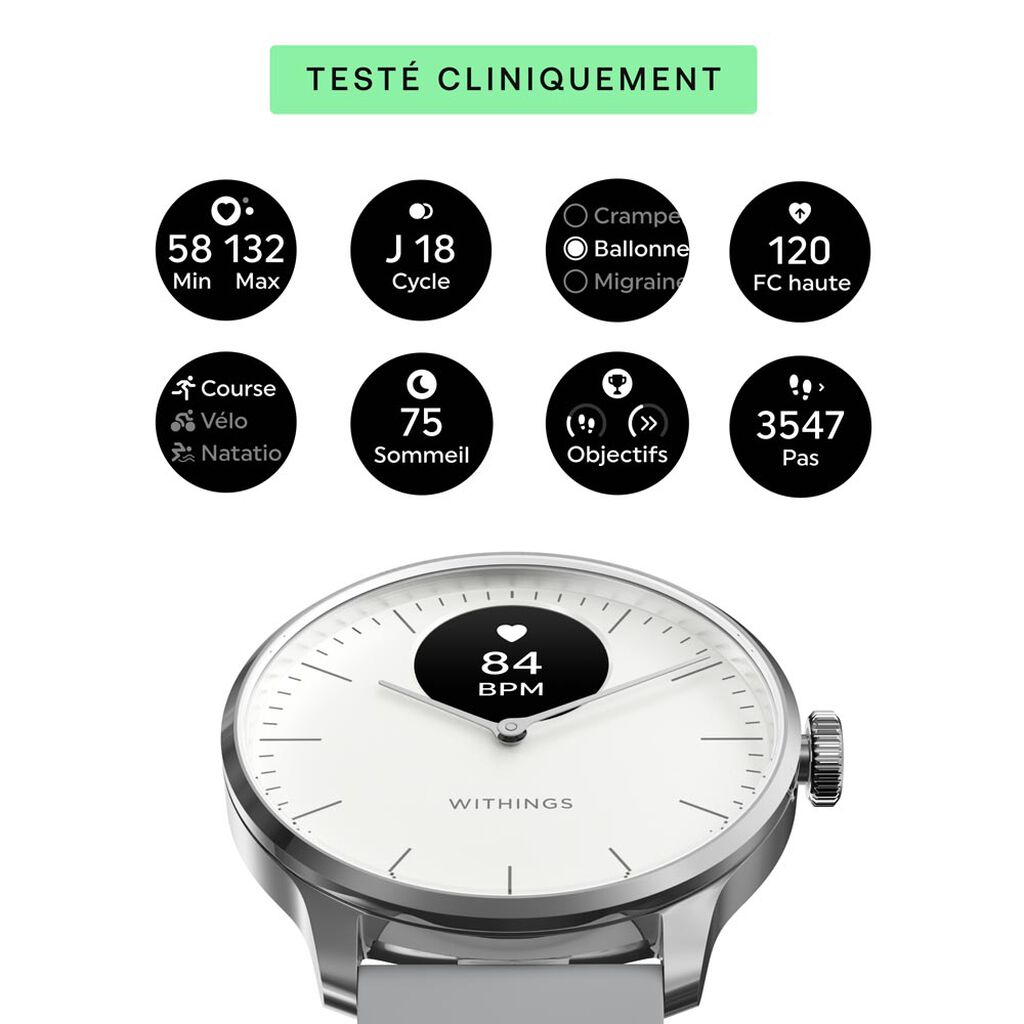 Montre Connectée Withings Scanwatch Light - Montres connectées Femme | Histoire d’Or