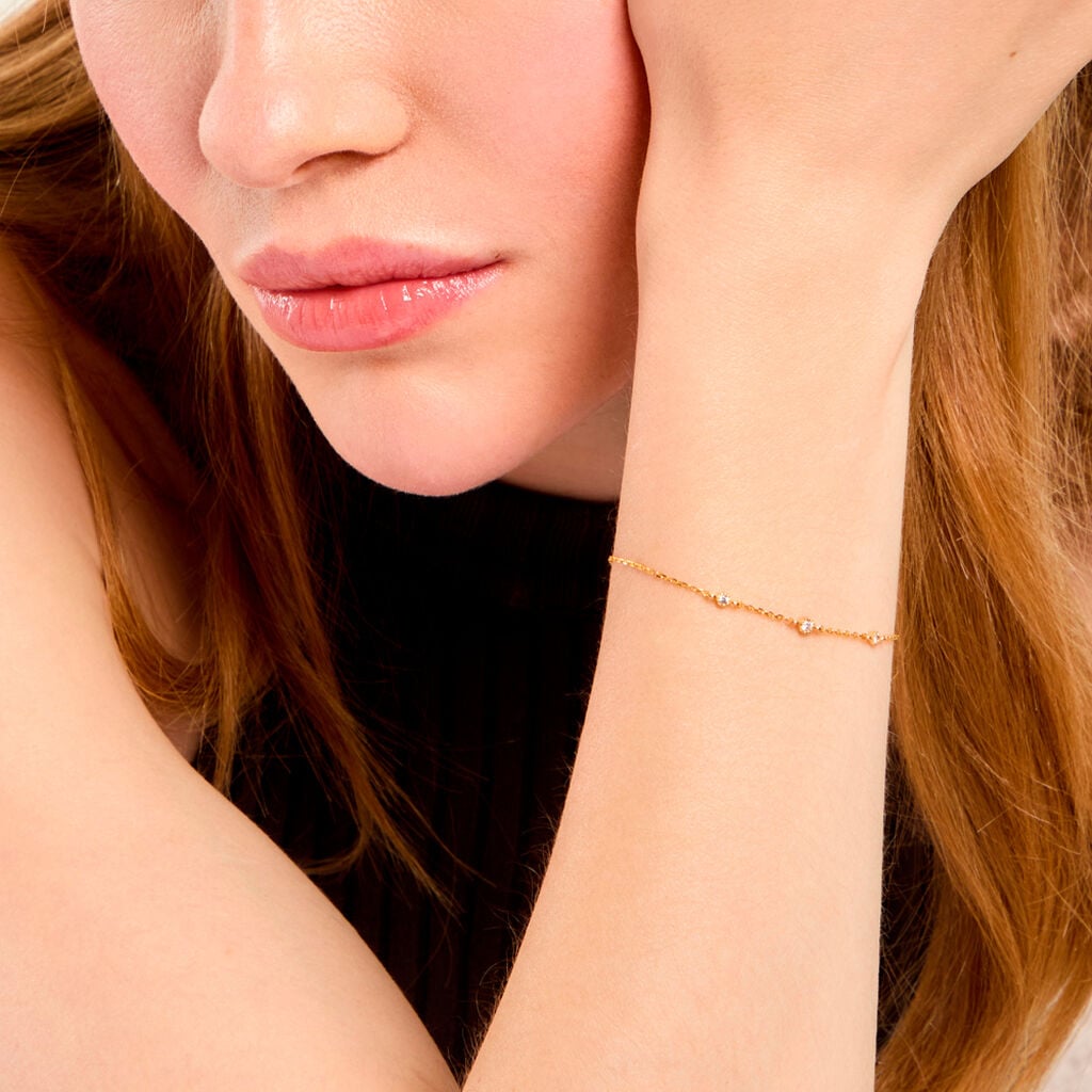 Bracelet Gwenaele Plaqu&eacute; Or Jaune Oxyde De Zirconium - Bracelets Femme | Histoire d&rsquo;Or