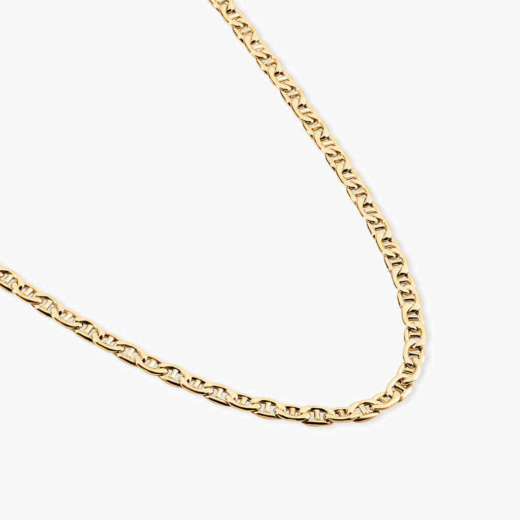 Collier Capucin Or Jaune Maille Marine Plate - Chaines Homme | Histoire d&rsquo;Or